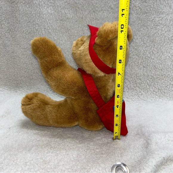 Hallmark Post Bear Express brown Stuffed Animal 10" with bag visor - Picture 4 of 11